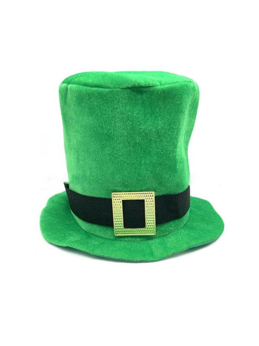 St. Patrick’s Day Hat – Green Velvet Leprechaun Top Hat - thefancydress.co.uk