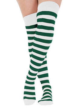 Striped Over The Knee Thigh High Socks