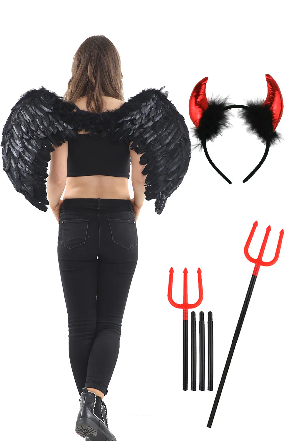 Devil's Horn Angel Wings Costume Set