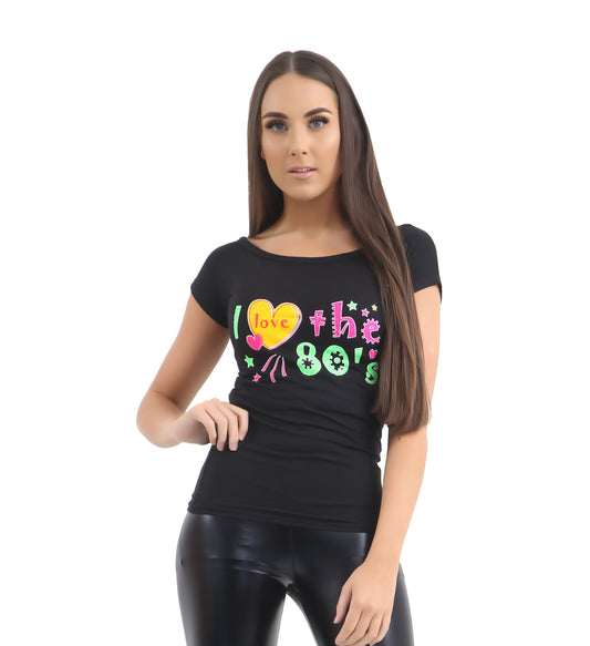 Women's I Love The 80s T Shirt Short Sleeves