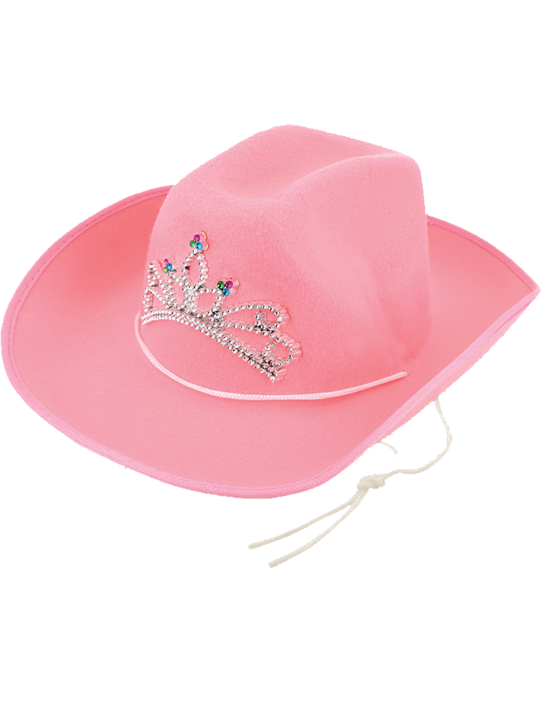 Adult Pink Cowboy Hat With Crown Tiara