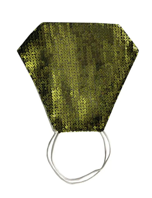 Ladies Sequin Face Covering With Filter Pocket green