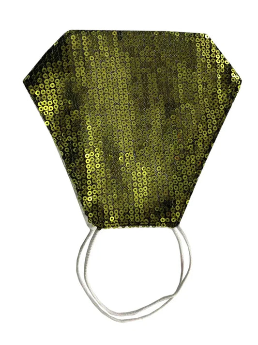 Ladies Sequin Face Covering With Filter Pocket green