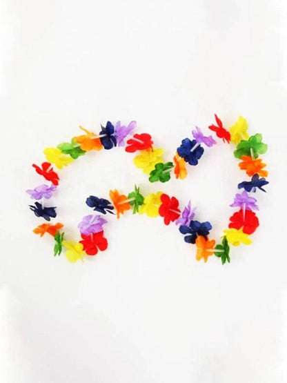 12 Pcs Rainbow Pride Lei Hula Garland (100cm) - thefancydress.co.uk