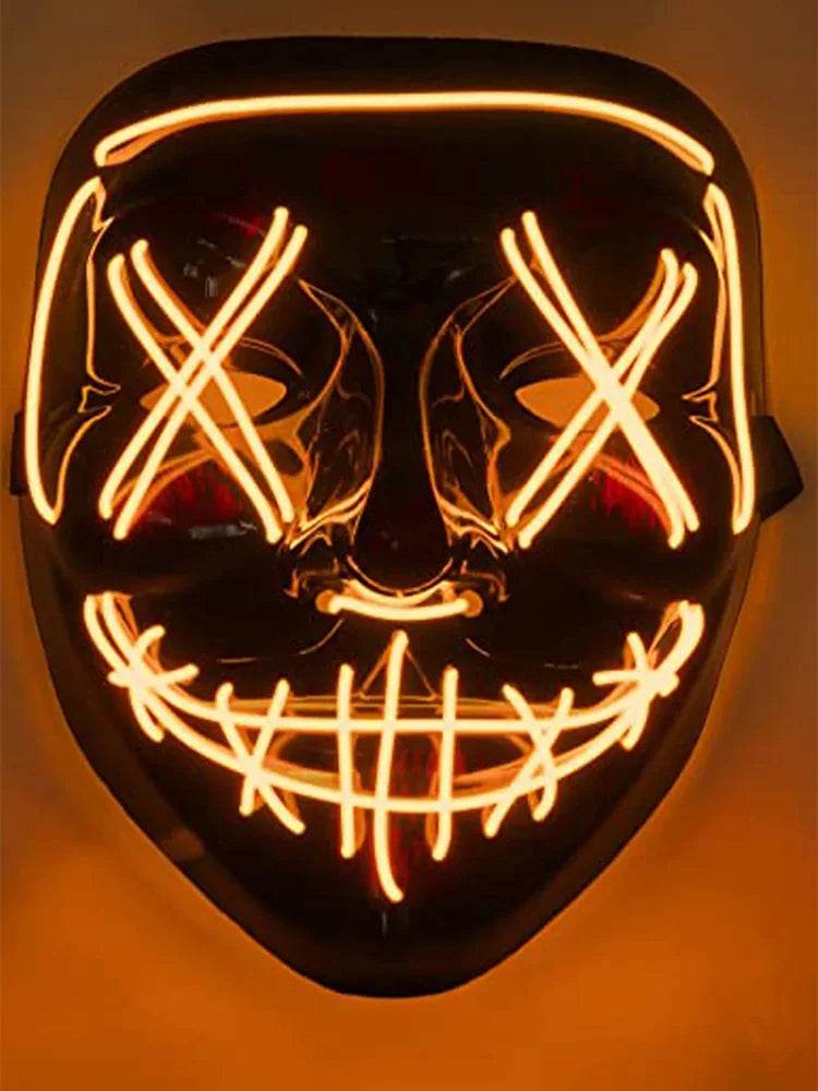 Anonymous Hacker-Vendetta Joker Masquerade Light-Up Face Masks - thefancydress.co.uk