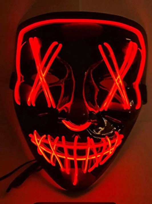 Anonymous Hacker-Vendetta Joker Masquerade Light-Up Face Masks red