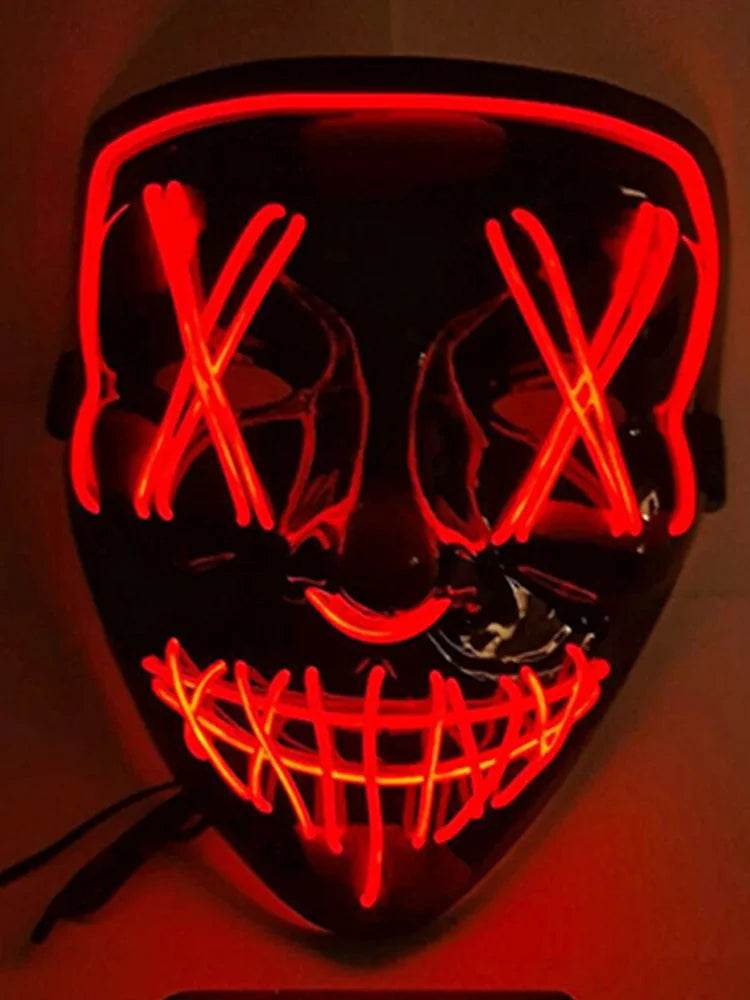 Anonymous Hacker-Vendetta Joker Masquerade Light-Up Face Masks - thefancydress.co.uk