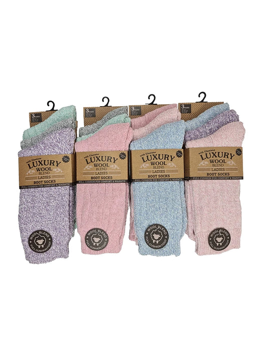 Luxury Wool Blend Boot Socks (Pack of 3)