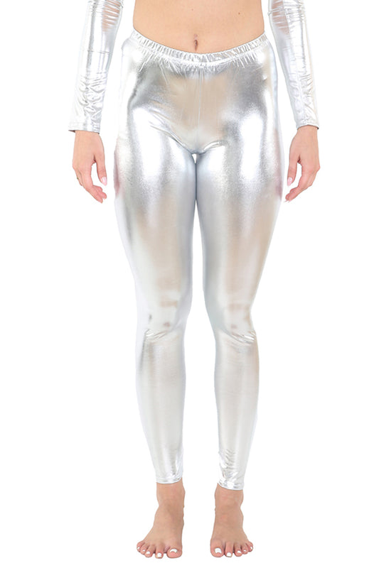 Adult Women's Luxury Shiny Metallic Leggings