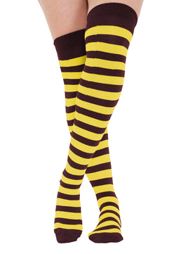 Striped Over The Knee Thigh High Socks