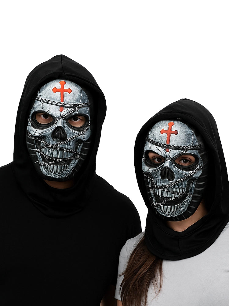 Halloween Mesh Mask Skull with Chains