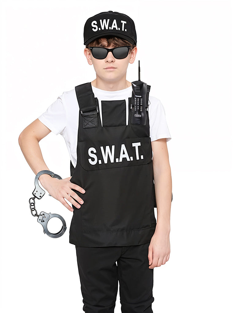 5-Piece SWAT Children’s Set – Vest, Hat, Inflatable Mobile, Glasses, Handcuff