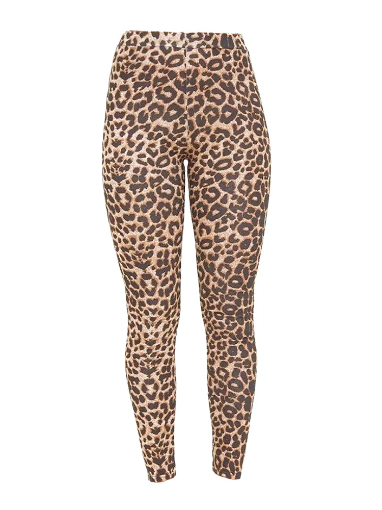 Girls Microfibre Leopard Printed Leggings leopard print