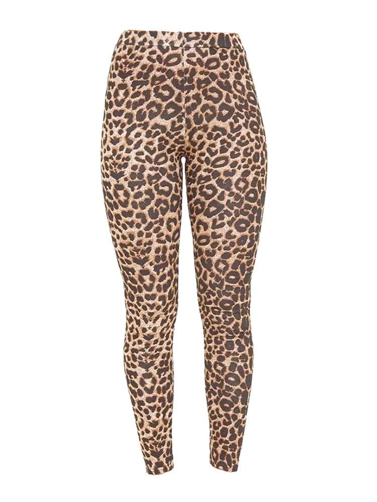 Girls Microfibre Leopard Printed Leggings - thefancydress.co.uk