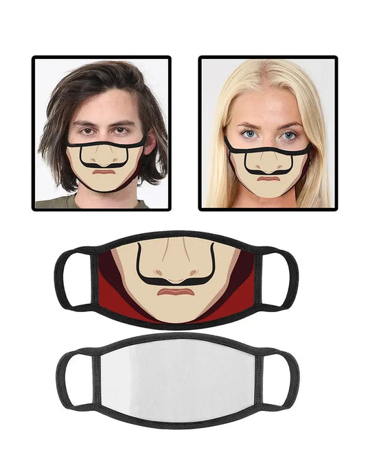Unisex Bank Robber Printed Cotton Face Covering Mask