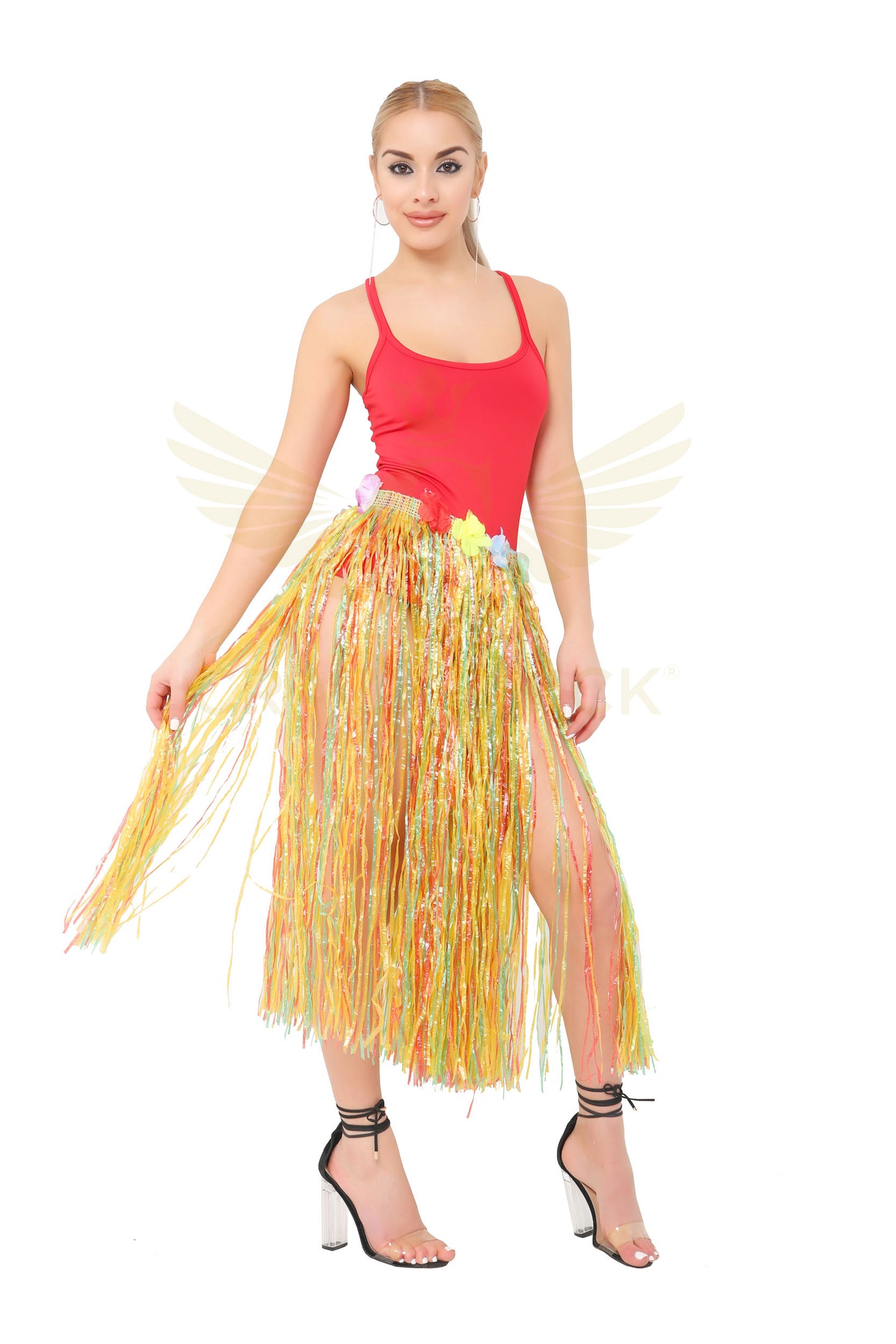 Crazy Chick Hula Skirt With Flowers