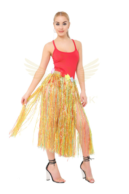 Crazy Chick Hula Skirt With Flowers