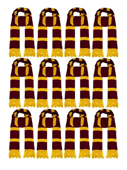 Unisex Wizard Marron Yellow Scarf For Adults And Kids (Pack) - thefancydress.co.uk