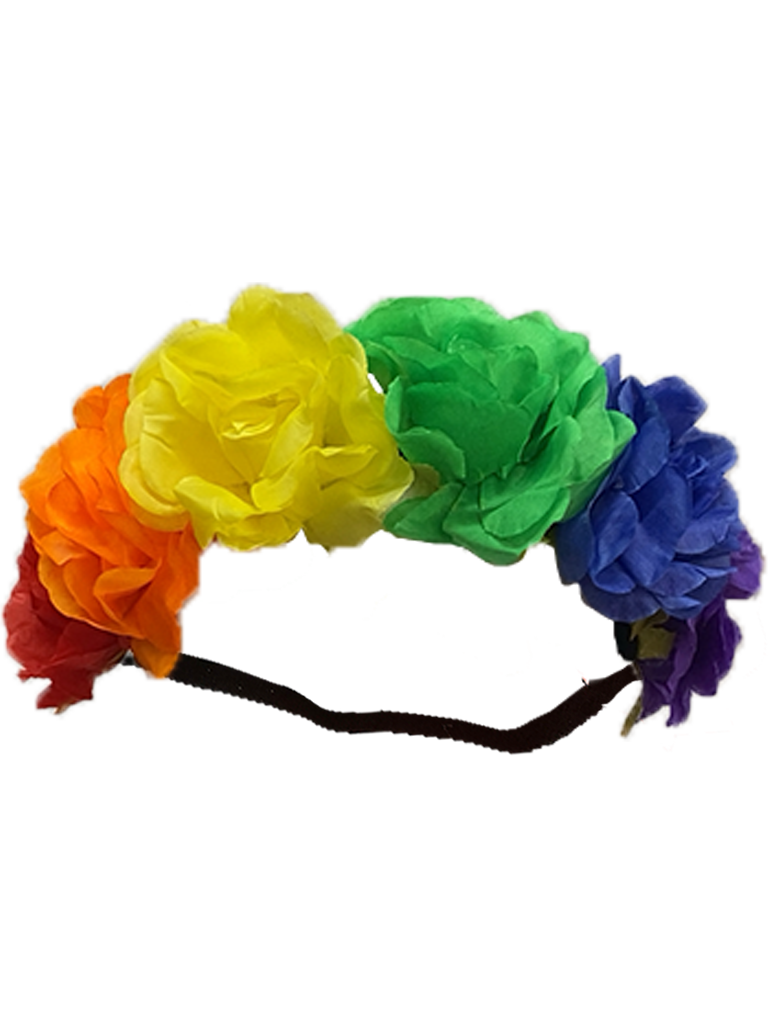 The Fancy Dress Ladies Rainbow Pride Flower Headband