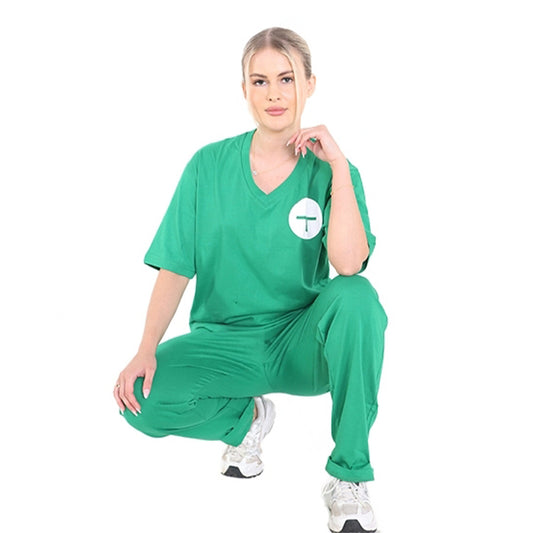 Women's Doctor's Scrubs Surgeon Costume 4-Piece Set
