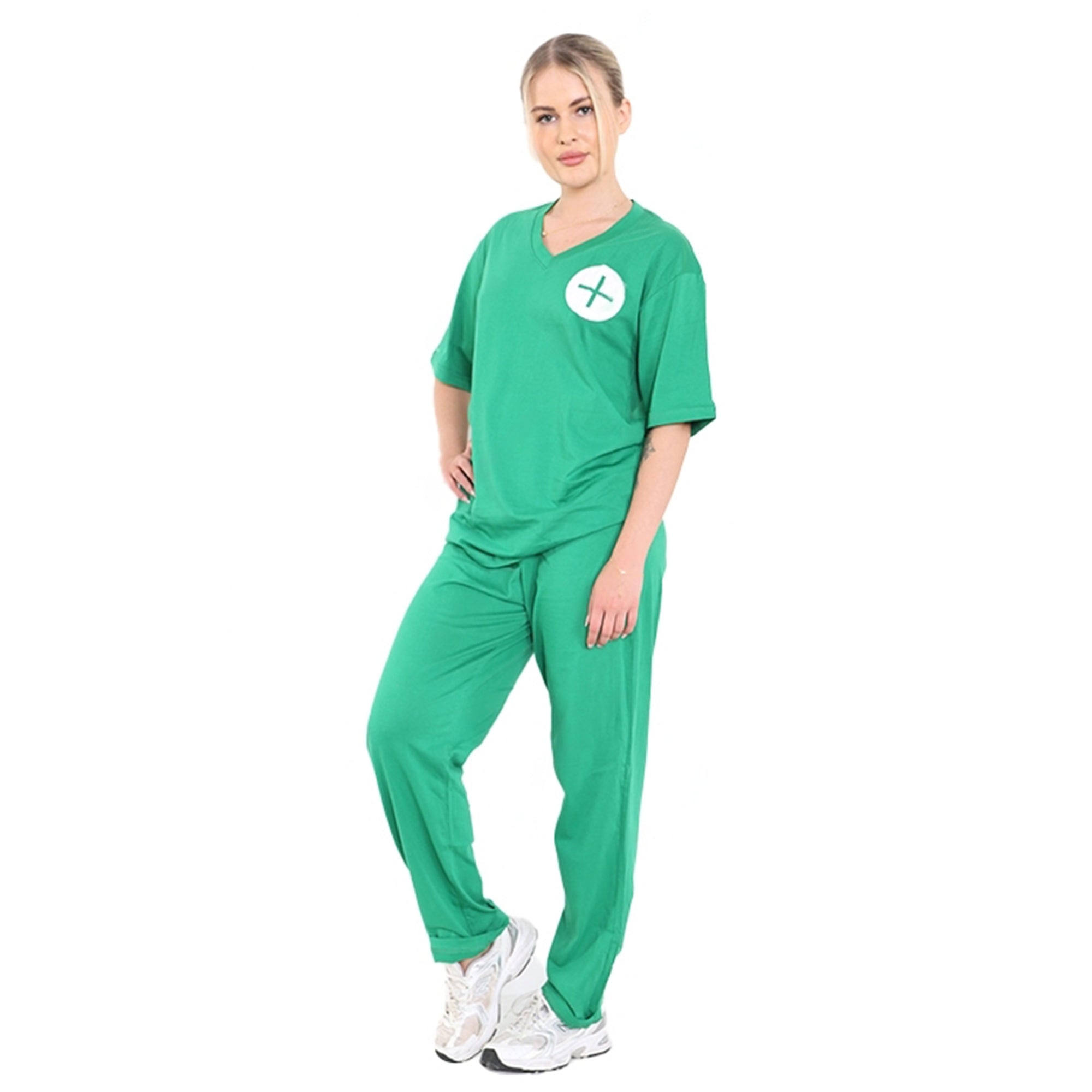 Women's Doctor's Scrubs Surgeon Costume 4-Piece Set