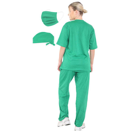 Women's Doctor's Scrubs Surgeon Costume 4-Piece Set
