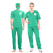 Men's Doctor's Scrubs Surgeon Costume 4-Piece Set