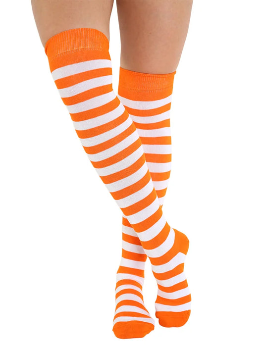 Striped Over The Knee Thigh High Socks