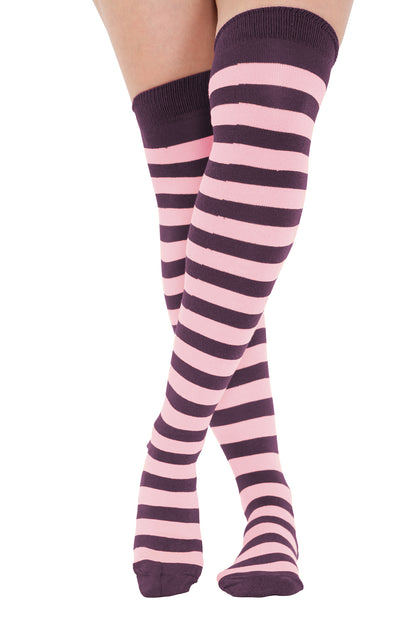 Striped Over The Knee Socks (15 Colours)