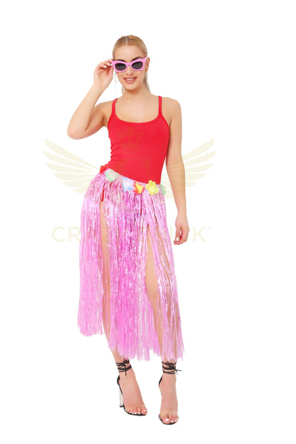 Crazy Chick Hula Skirt With Flowers