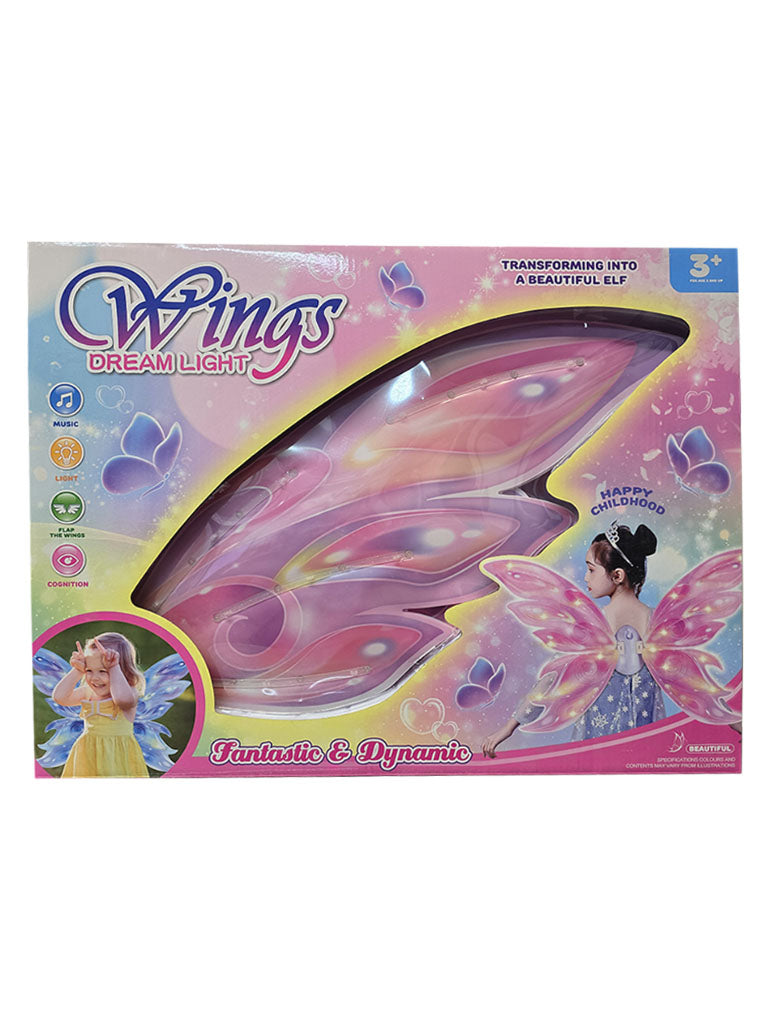 Moving Butterfly Fairy Wings With Music & Light Pink