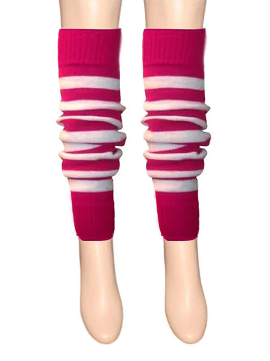 Crazy Chick Girls Stripe Legwarmers white and pink