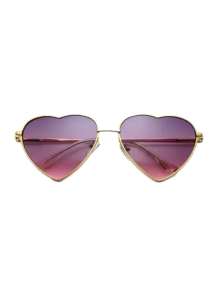 Unisex Festival Fashion Multi Colour Heart Shape Glasses pink