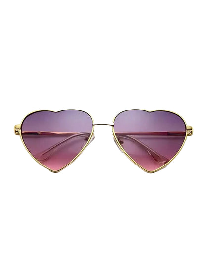 Unisex Festival Fashion Multi Colour Heart Shape Glasses pink