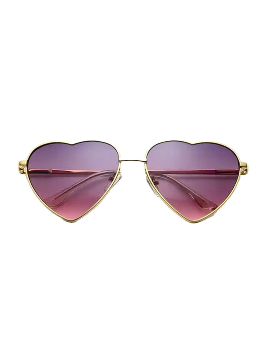 Unisex Festival Fashion Multi Colour Heart Shape Glasses pink
