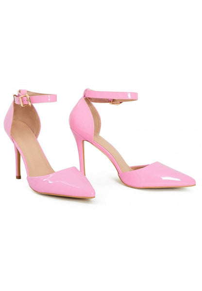 Women Pointy Toe Stiletto Ankle Strape Court Shoes