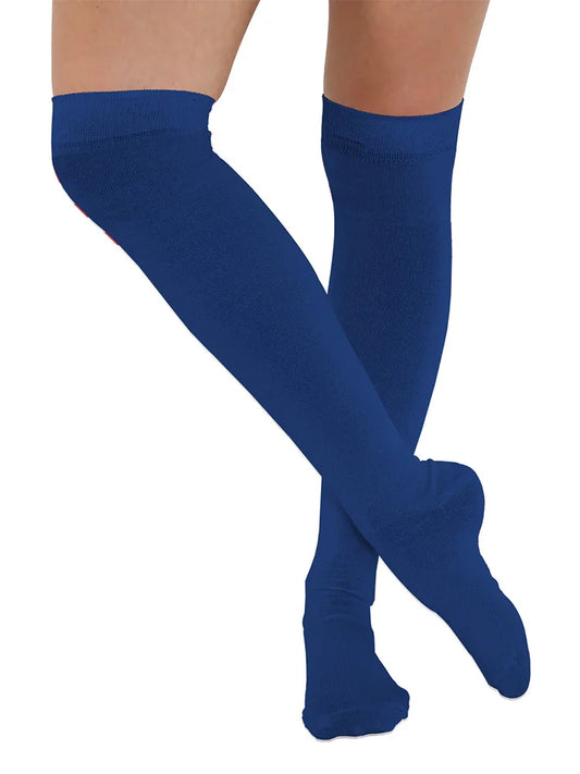 Stretchy Plain Over The Knee Socks navy