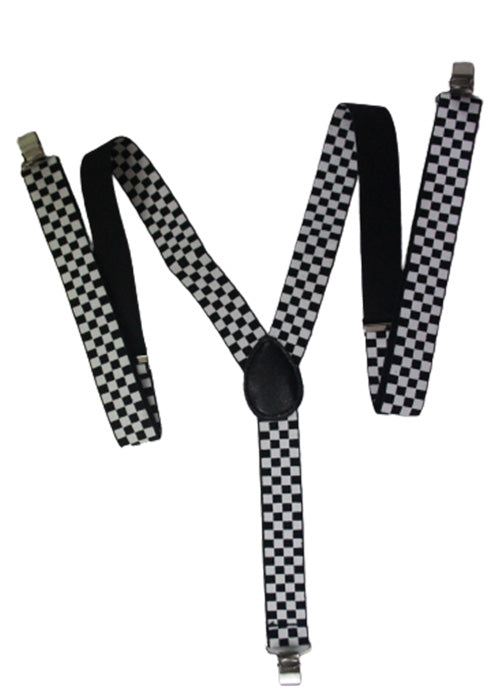 Men’s Y-Back Check Printed Suspenders – Adjustable & Stylish (2.5cm) black
