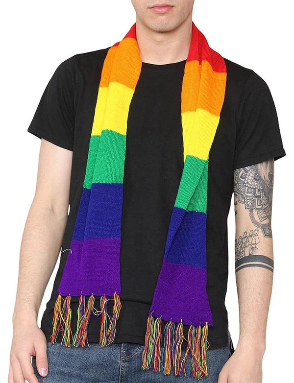 Unisex Gay Pride Festival LGBT Rainbow Scarf Muffler - thefancydress.co.uk