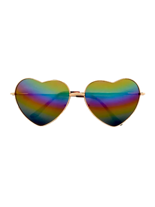 Unisex Festival Fashion Multi Colour Heart Shape Glasses multicolour