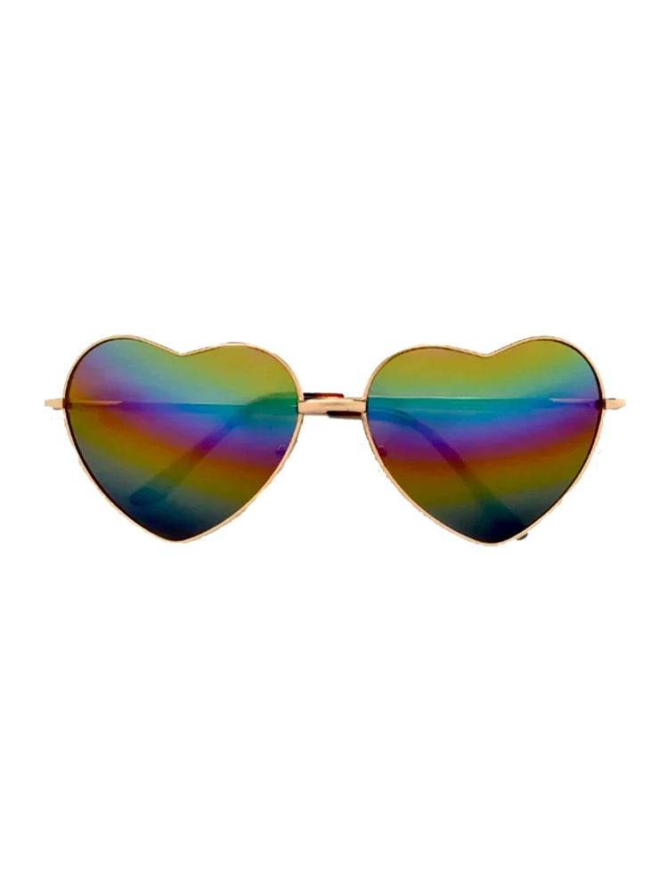 Unisex Festival Fashion Multi Colour Heart Shape Glasses - thefancydress.co.uk