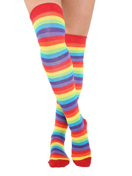 Striped Over The Knee Thigh High Socks