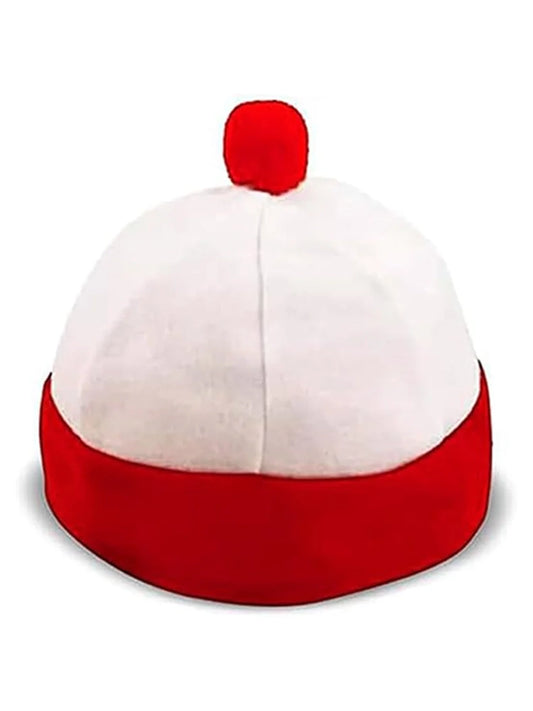 Kids' Red & White Striped Knitted Hat 