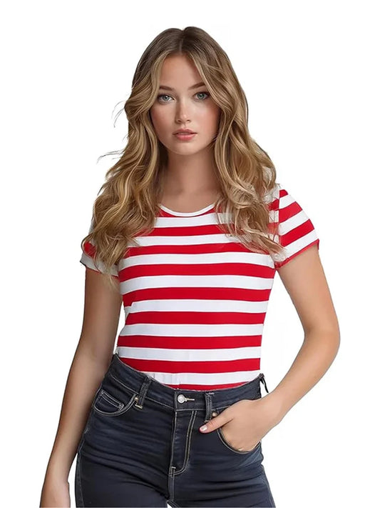 Womens World Book Day Red & White 4 Piece Set top