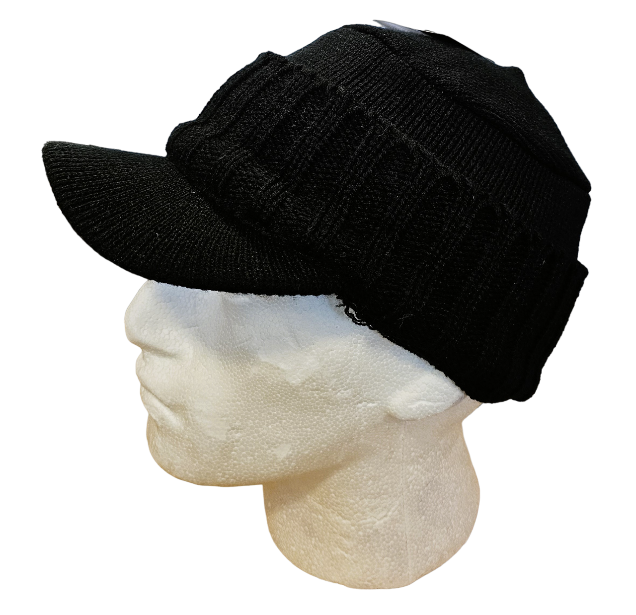 Unisex Ribbed Knitted Hat with Peaked Hood