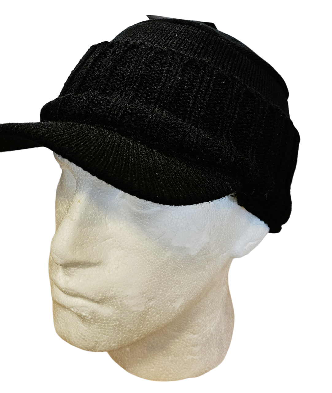 Unisex Ribbed Knitted Hat with Peaked Hood