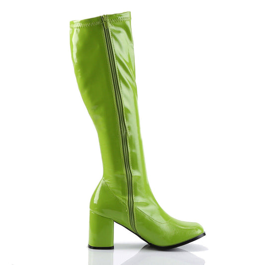 Women's Sexy 1960's 70's Knee Go Go Retro Boots green