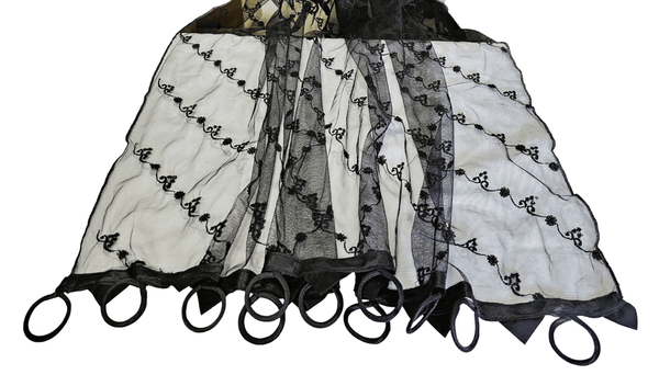 Pakistani Indian Embroided Black Net Dupatta - thefancydress.co.uk