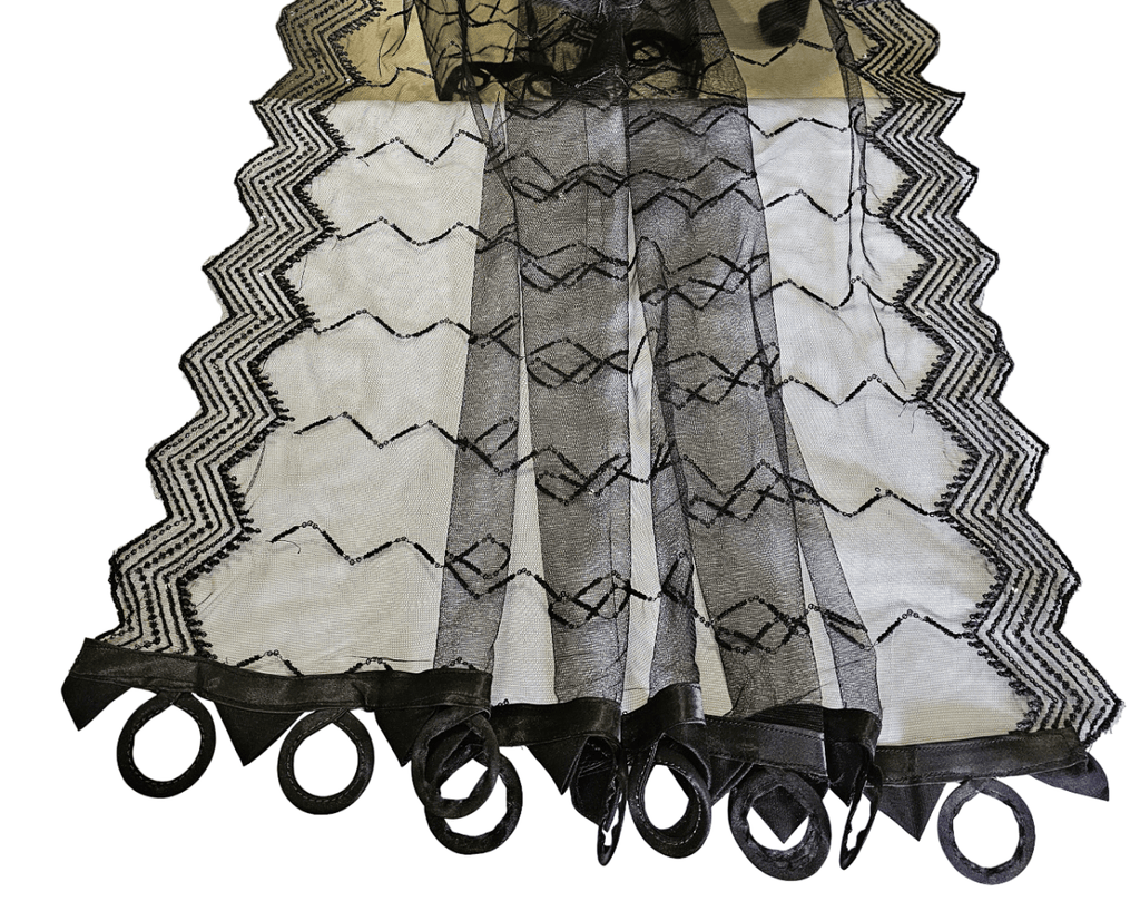 Pakistani Indian Embroided Black Net Dupatta - thefancydress.co.uk