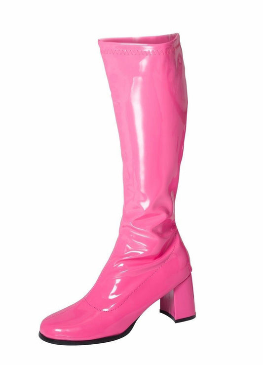 Women's Sexy 1960's 70's Knee Go Go Retro Boots pink